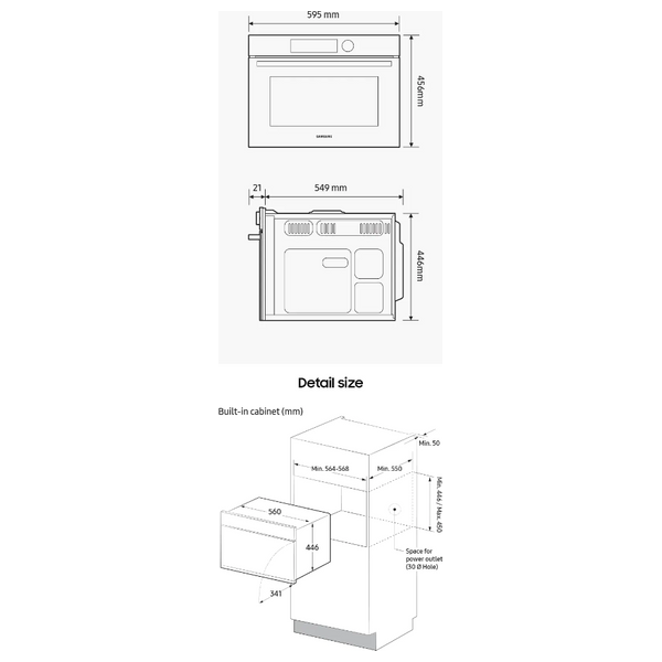 Samsung NQ5B4513GBS/U4 - 50L - Built-in Microwave - Black