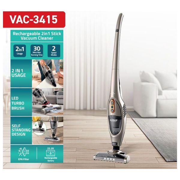  Newal VAC-3415 - Handheld Vacuum Cleaner - 400 W - Battery Life 30 min - Wireless - Gold 
