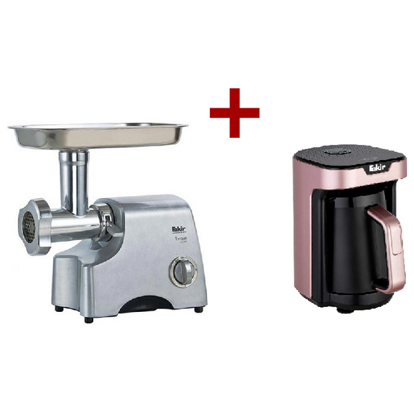  Fakir Torque Pro2000 - Meat Grinder - Silver + Fakir Kaave Mono - Coffee Maker - Rose 