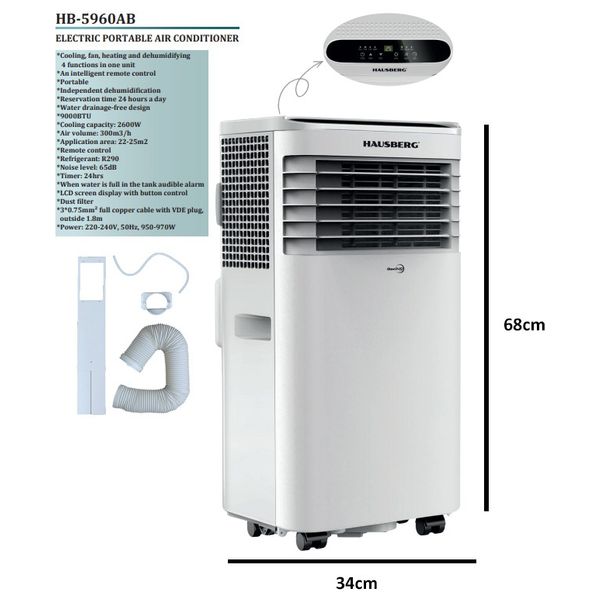 HAUSBERG HB-5960AB - 0.75 Ton - Portable Split - White