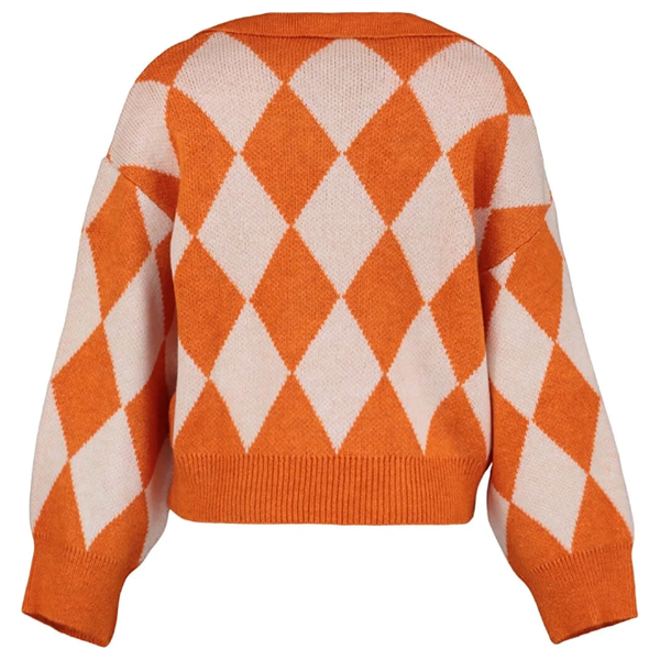Trendyolmilla Wide Fit Soft Textured Patterned Knitwear Sweater- Orange