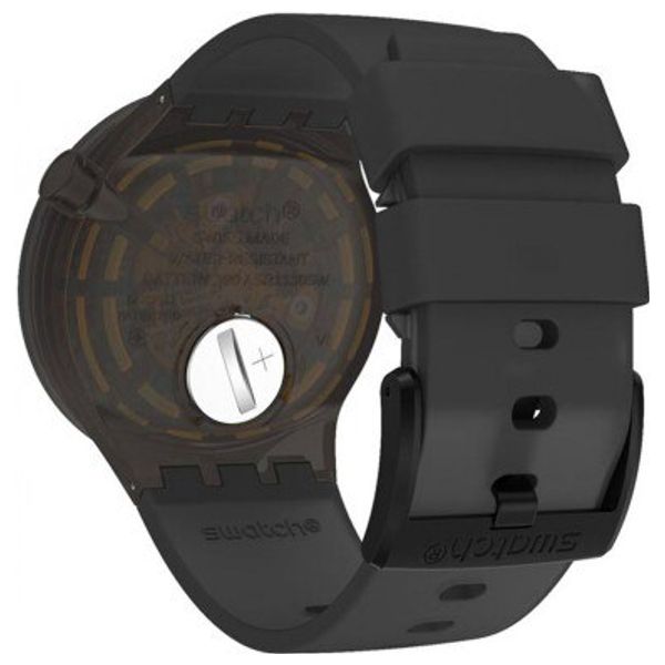  Swatch Watch SO27B112 For Unisex - Analog Display, Silicone Band - Black 