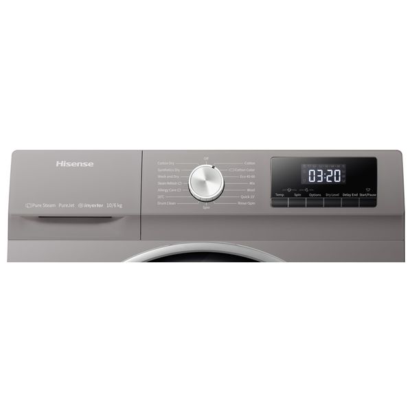 Hisense WDQY1014EVJMT - 10/6Kg - 1400RPM - Front Loading Washing Machine & Dryer - Titanium Grey