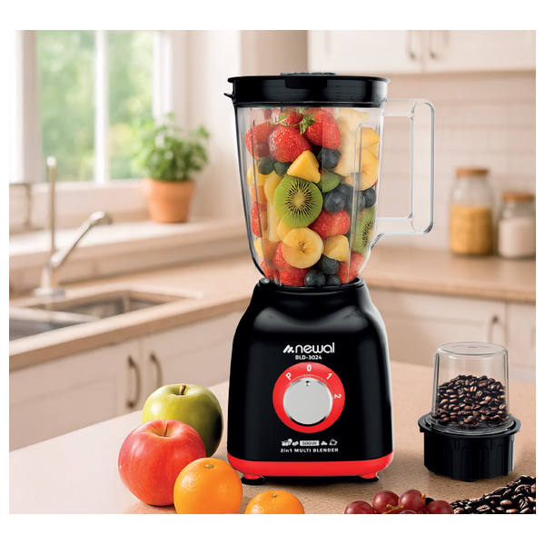  خلاط نوال  - 1500مل - 500 واط - BLD-3024 - أحمر 