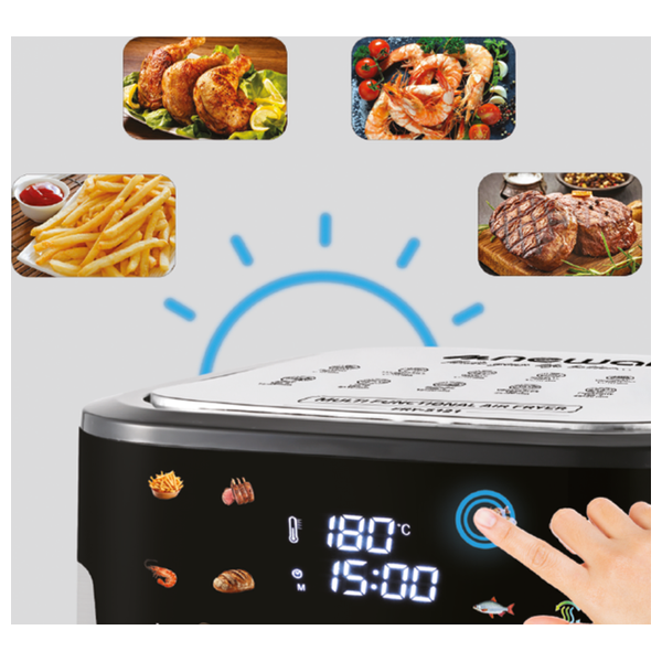  نوال قلاية هوائية - 1800 واط - 8 لتر - FRY-5121 - أسود 