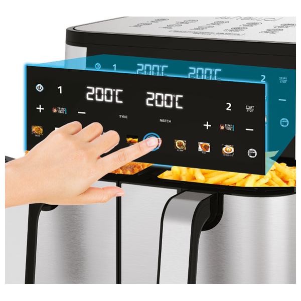  Newal FRY-5223 - Dual Basket Air Fryer - 2400 W - 10 L - Black 