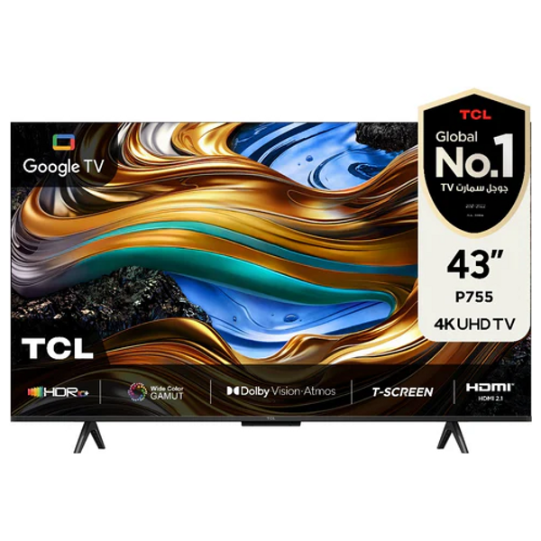  شاشة تي سي ال 43-انج فئة P755 - سمارت - 4K - UHD - إصدار 2024 - 60 هيرتز 