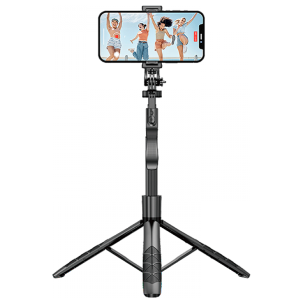  عصا سيلفي دبليو اي دبليو يو مع حامل ثلاثي - WI-SE005 - اسود 