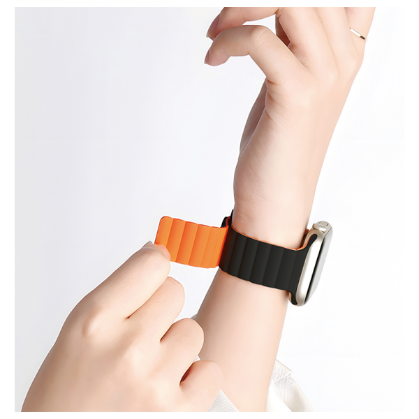  WiWU Magnetic Silicone Watch Band - Black 