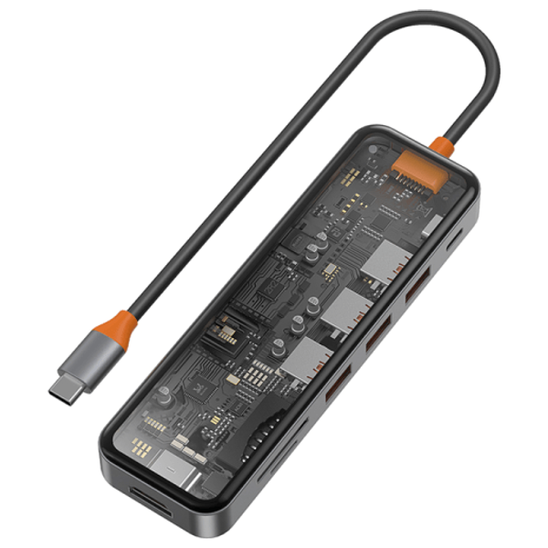  WiWU Cyber Hub 7-in-1 Type C Transparent Hub - Adapter USB-C 