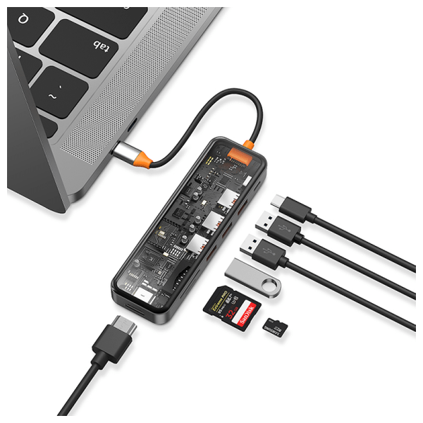  WiWU Cyber Hub 7-in-1 Type C Transparent Hub - Adapter USB-C 