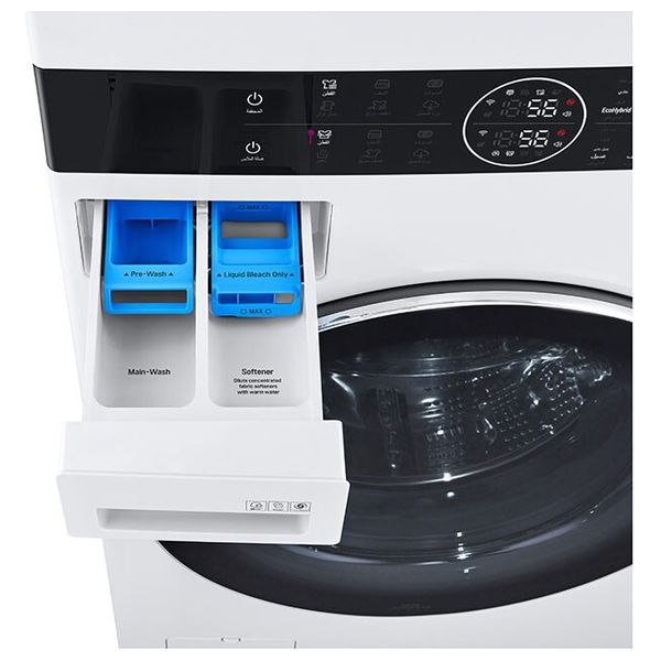  غسالة ومجففة ال جي فتحة امامية - 21/16 كغم - WT2116WRK - ابيض + مجفف شعر ارزوم - AR5056 - بنفسجي 