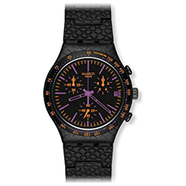  Swatch Watch YCB4015AG For Men - Analog Display, Aluminum Band - Black 