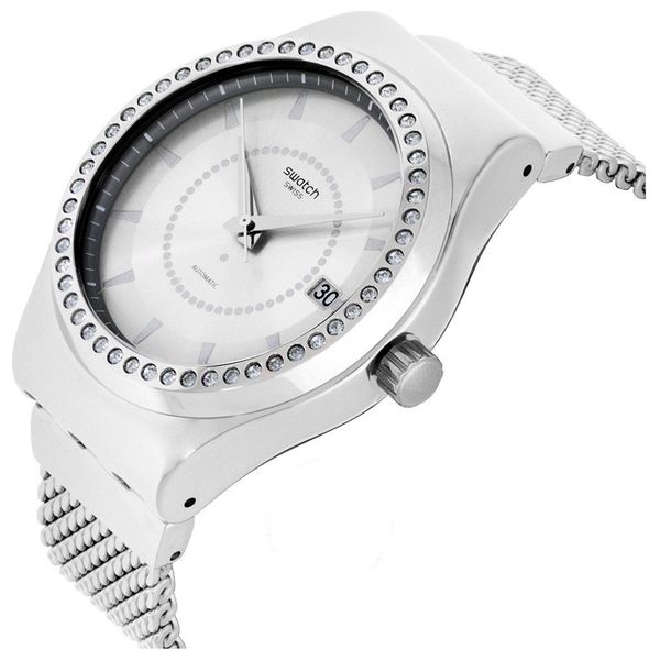  Swatch  Watch YIS406GB For Unisex - Analog Display, Stainless Steel Band - Silver 