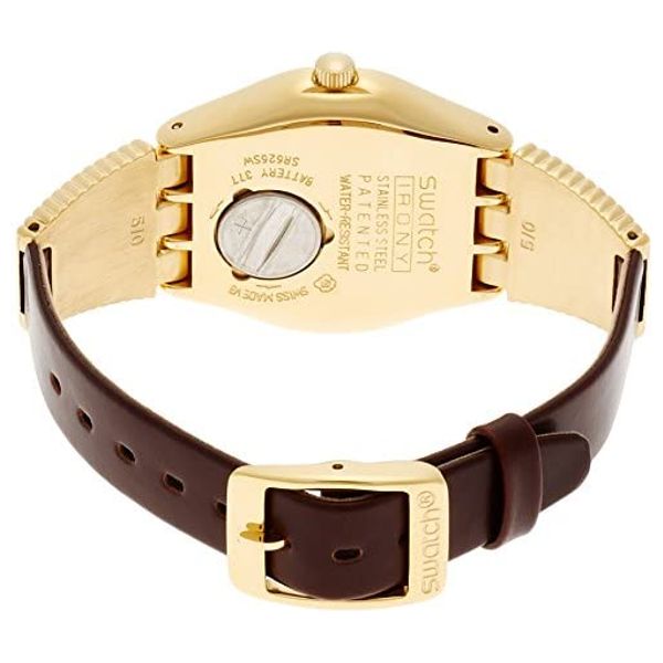  ساعة سواتج للنساء YLG130 - عرض بعقارب, سوار من ستانلس ستيل - ذهبي 