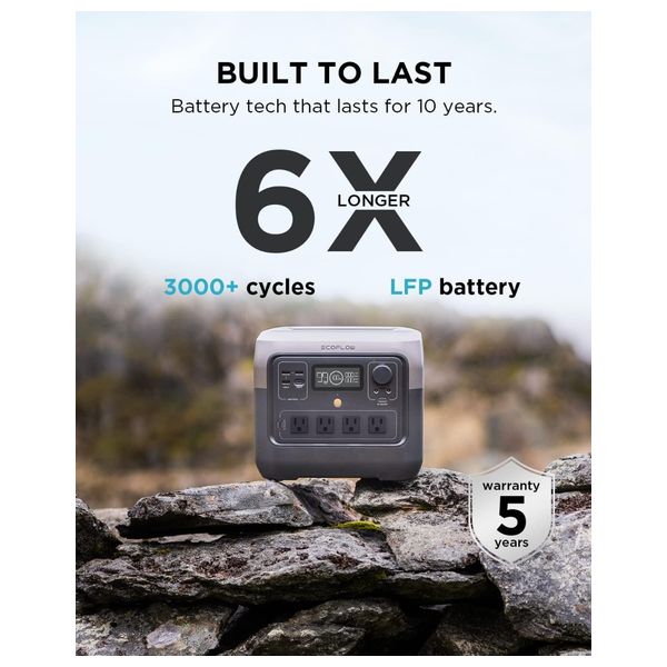 محطة الطاقة المحمولة ايكوفلو - River 2 Pro - 768Wh - اسود