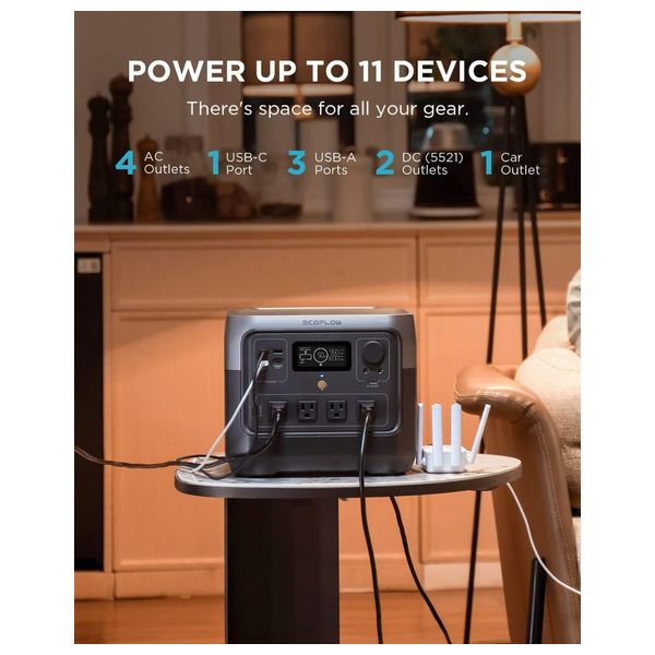 محطة الطاقة المحمولة ايكوفلو - River 2 Pro - 768Wh - اسود
