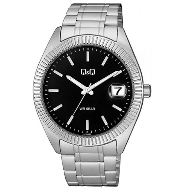 Q&Q Watch A476J202Y For Men Analog Display, Stainless Steel Band Silver