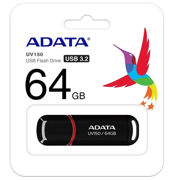 ADATA AUV150-64G-RBK - 64GB - USB Flash Drive - Black