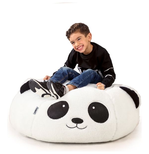 Ariika Lazy Panda Kids Bean Bag Chair White