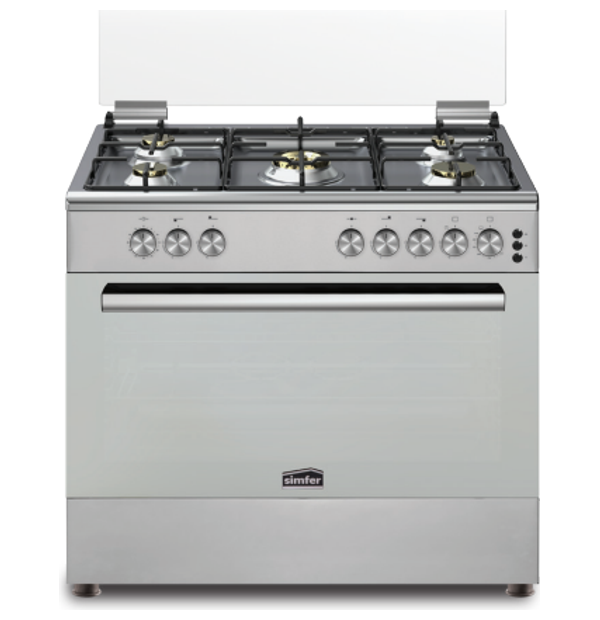 Simfer F9502SGWP-HF - 5 Burners - Gas Cooker - Silver